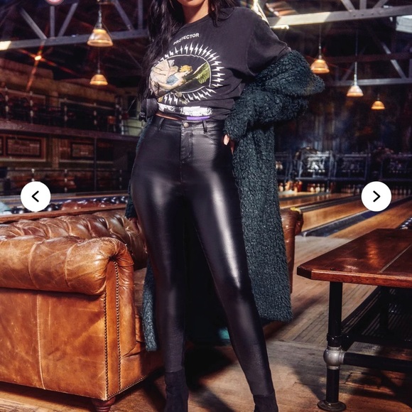 Sammie High Rise Leather Pants - Black - Picture 2 of 6